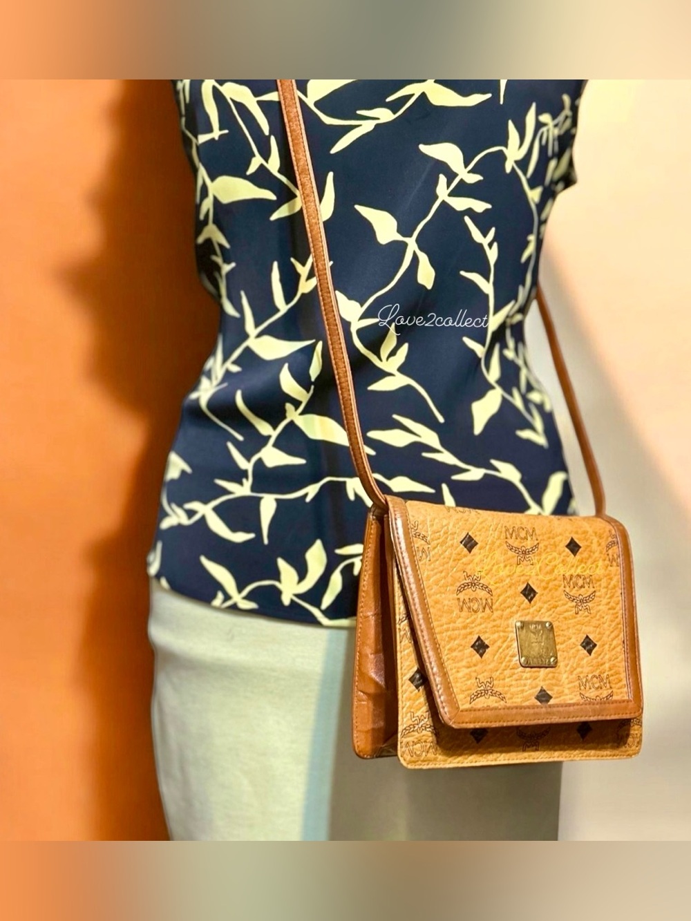 MCM Cognac Monogram Crossbody 💫